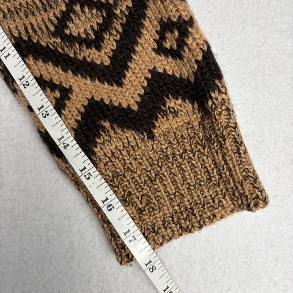 Wonderly Fair Isle Printed Sweater Women's L Brown Cabincore Rustic Boho Winter - Picture 7 of 9